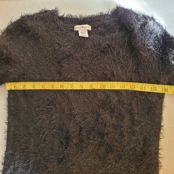Fuzzy Black Sweater Dress Long Sleeves Nylon Blend size small - Picture 11 of 13